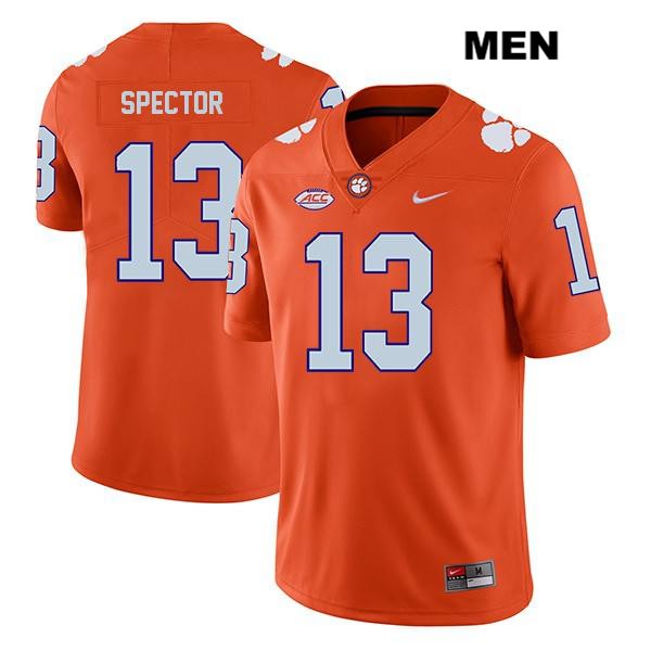 Men's Clemson Tigers #13 Brannon Spector Stitched Orange Legend Authentic Nike NCAA College Football Jersey PSH7446MZ